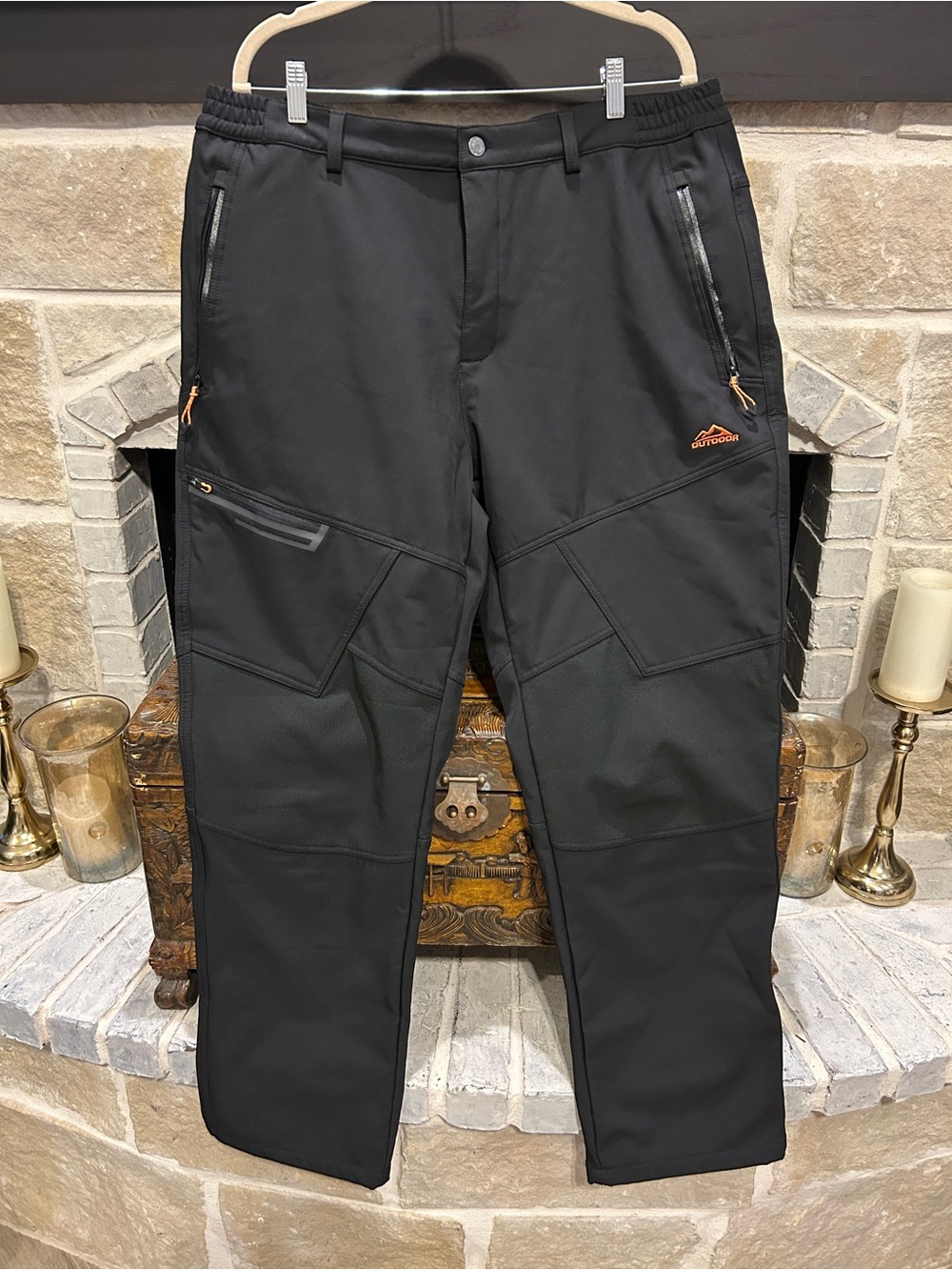 Outdoor Research Men’s Black Cargo Softshell Pants with Orange Logo